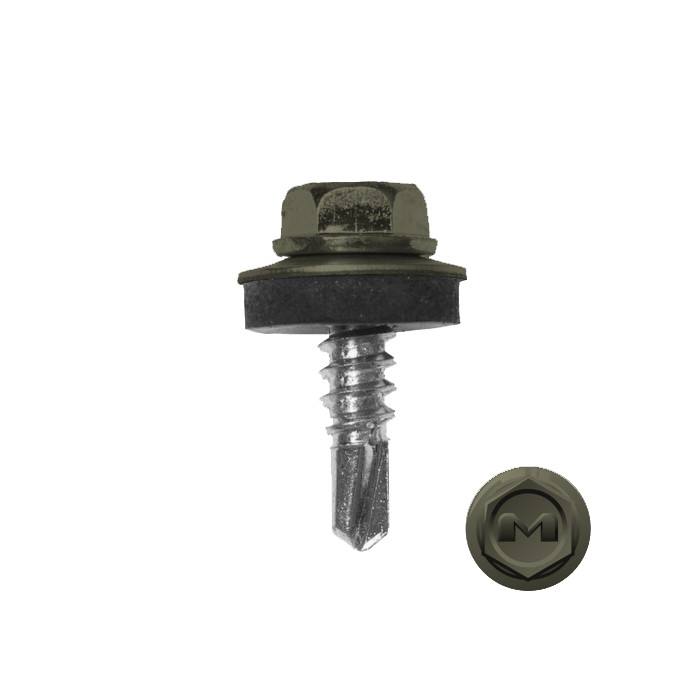 Саморез по металлу Daxmer 5,5х19 (250шт) сверло №3 RAL 7002